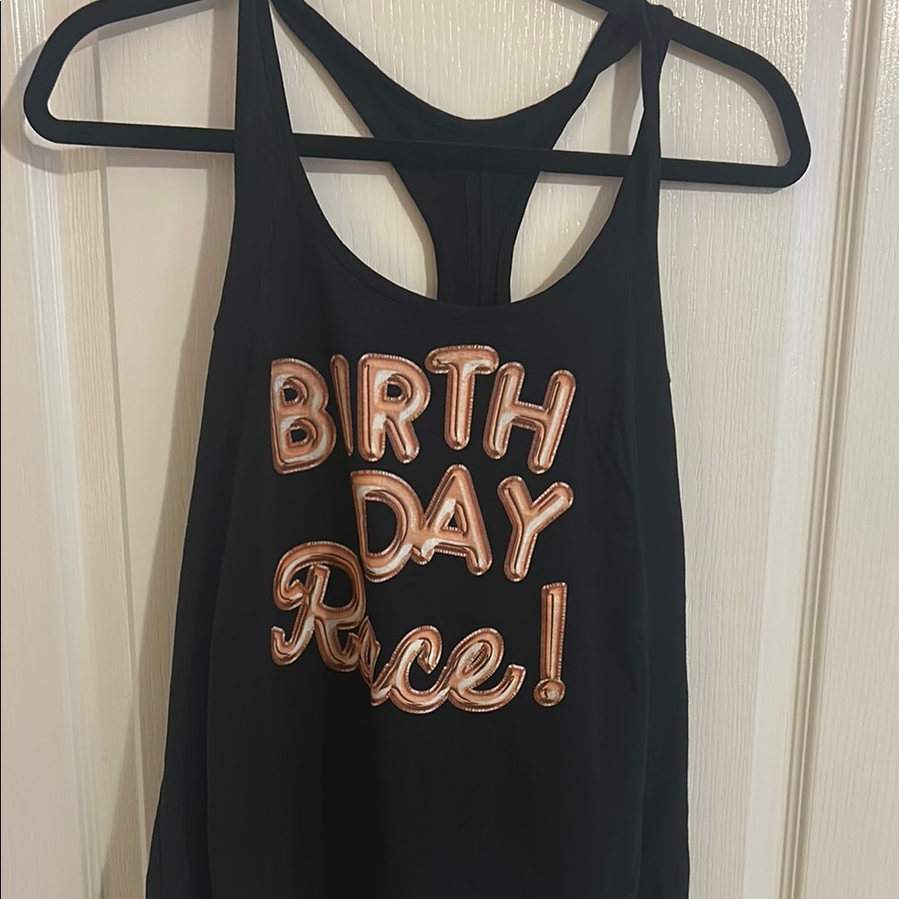 Black Tank Top with Birthday Print